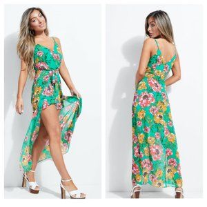 GUESS Women's Brailyn Tropical Wrap Romper
